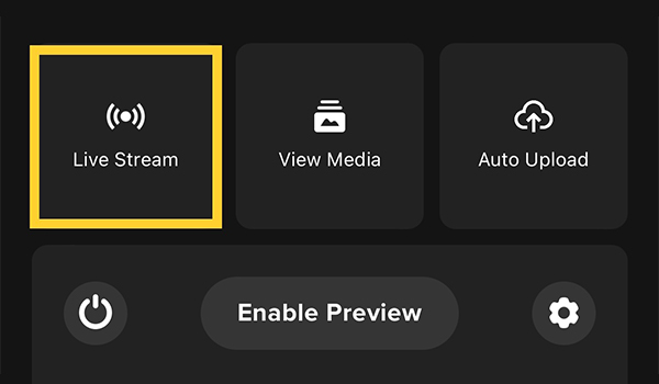 Chọn chế độ Live Stream trên ứng dụng GoPro Quik