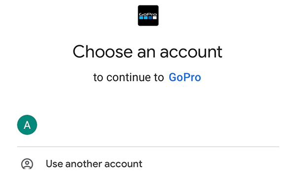 Thực hiện đăng nhập GoPro bằng tài khoản Google