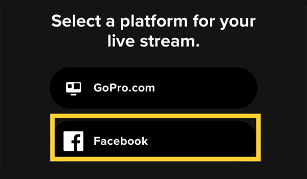 Chọn Facebook – nền tảng bạn muốn phát livestream