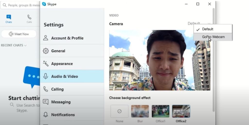 Vào Detail và chọn GoPro Webcam